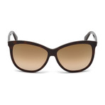 Diesel // Women's Dl0221-52G Sunglasses // Dark Havana + Brown Mirror