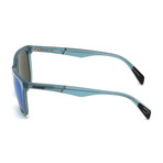 Diesel // Unisex Dl0222-87Q Sunglasses // Shiny Turquoise + Green Mirror