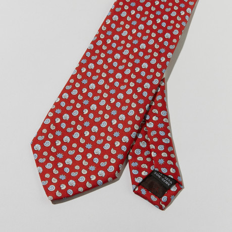Seashell Print Tie // Red