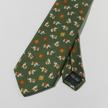 Elephant Print Tie // Green II