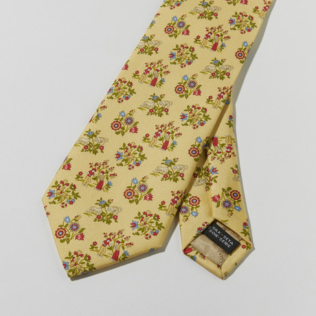 Farm Scene Print Tie // Yellow