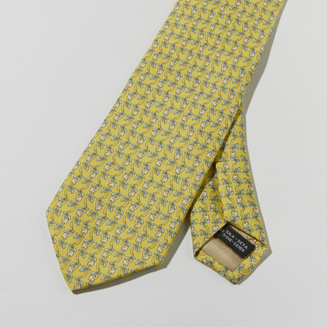 Elephant Print Tie // Yellow