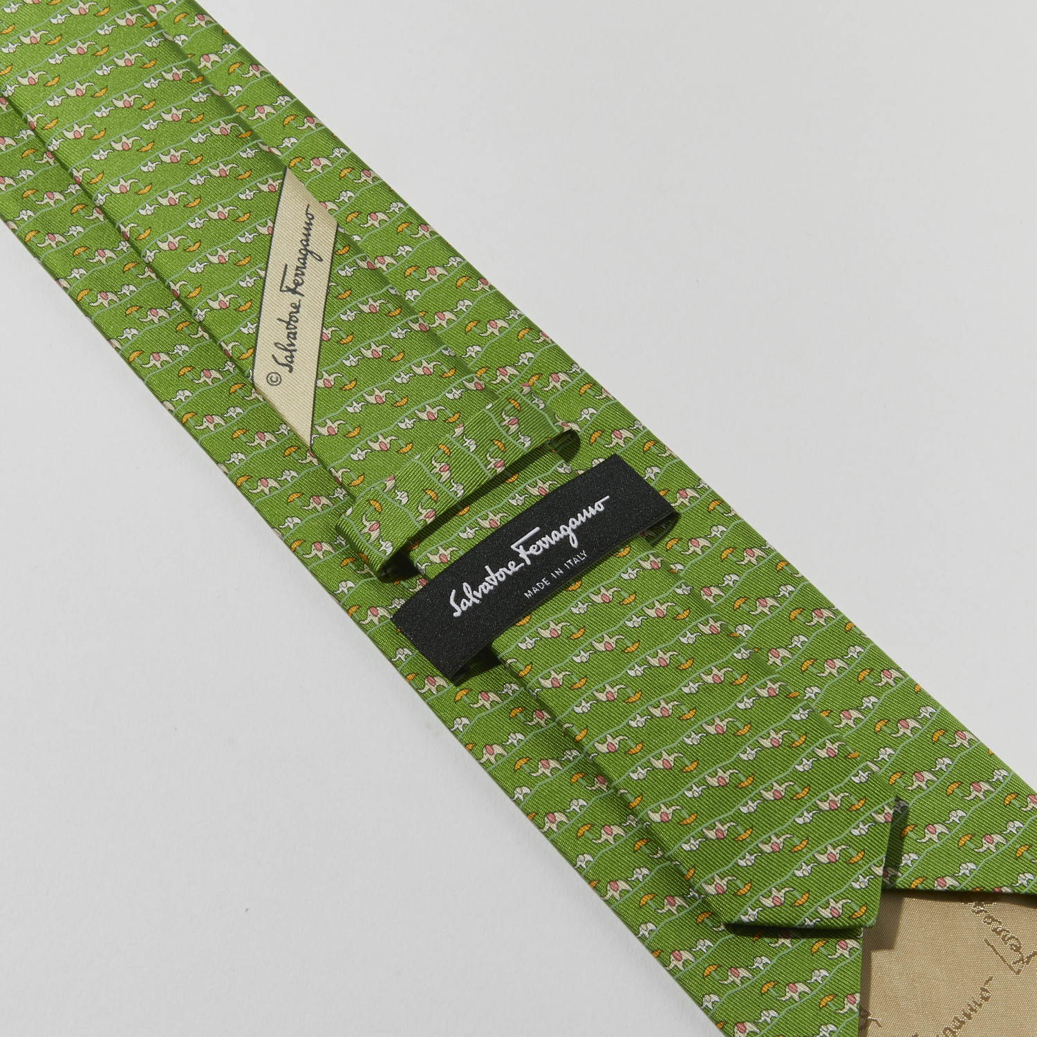 Ferragamo tie discount elephant green