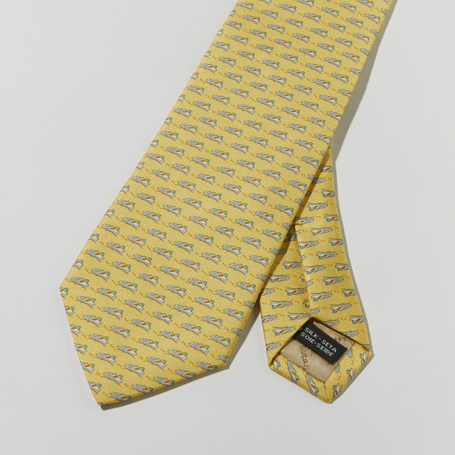 Boat Print Tie // Yellow - Salvatore Ferragamo - Touch of Modern