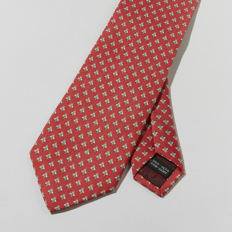 Bee Print Tie // Red