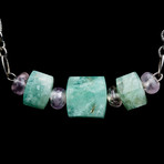 Stunning Emerald Necklace with 3,000 year old Pre-Columbian Amethyst Beads // Peru Ca. 1000-900 BCE