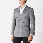 Wool + Silk Herringbone Slim Fit Sport Jacket // Black + White (US: 46R)