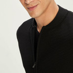 Todd Dog Collar Zip-Up Sweater // Black (S)