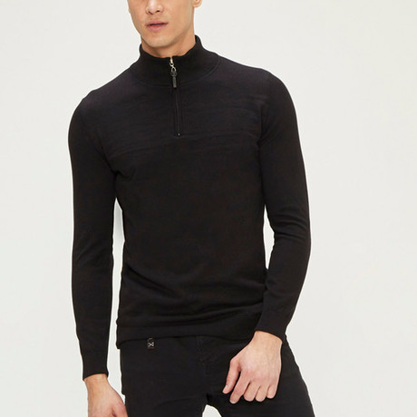 Humphrey Dog Collar Zip-Up Sweater // Black (XL)