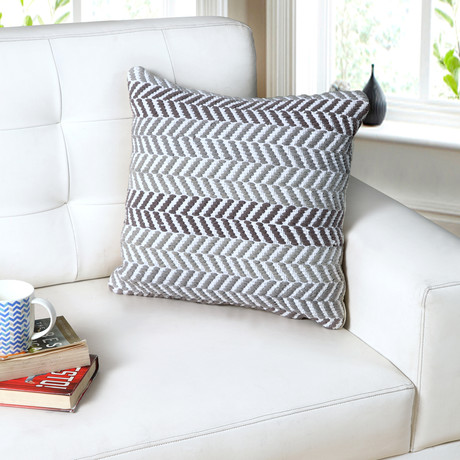 Chevron Cotton Weave Decorative Throw Pillow