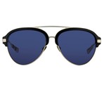 KVA74C1SUN // Unisex Sunglasses // Black + Burnt Silver + Blue