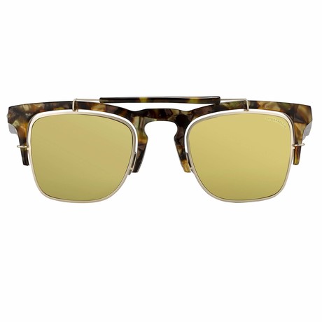 KVA66C3SUN // Unisex Sunglasses // Khaki T-Shell + Antique Gold + Amber Mirror