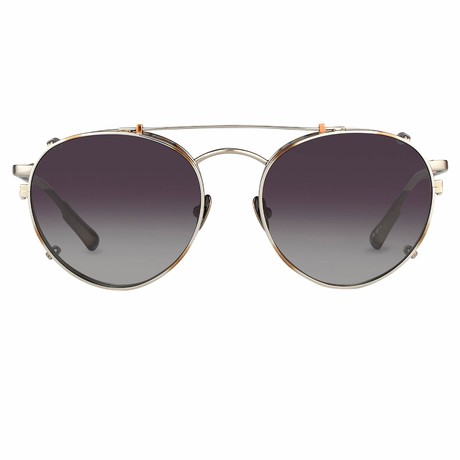 KVA71C2SUN // Unisex Sunglasses // Silver + Silver Clip On + Gray Gradient