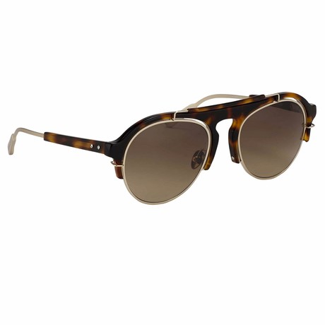 KVA65C2SUN // Unisex Sunglasses // T-Shell + Antique Gold + Brown Gradient Lens