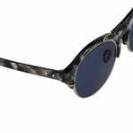 KVA64C4SUN // Unisex Sunglasses // Navy T-Shell + Silver + Blue Mirror