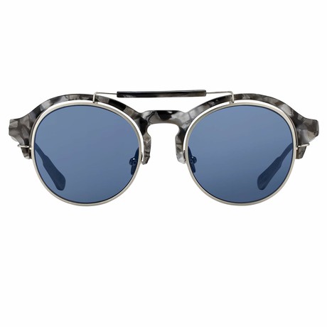 KVA64C4SUN // Unisex Sunglasses // Navy T-Shell + Silver + Blue Mirror