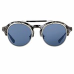 KVA64C4SUN // Unisex Sunglasses // Navy T-Shell + Silver + Blue Mirror