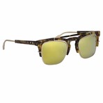 KVA66C3SUN // Unisex Sunglasses // Khaki T-Shell + Antique Gold + Amber Mirror