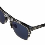 KVA66C4SUN // Unisex Sunglasses // Navy T-Shell + Silver + Blue Mirror