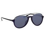 KVA84C4SUN // Unisex Sunglasses // Navy + Shiny Black + Dark Blue Mirror