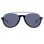 KVA84C4SUN // Unisex Sunglasses // Navy + Shiny Black + Dark Blue Mirror