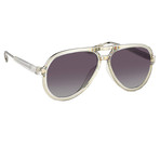 KVA78C4SUN // Unisex Sunglasses // Clear + Silver + Green