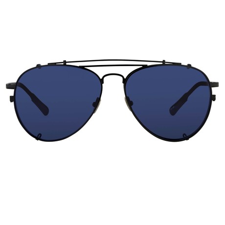 KVA89C2SUN // Unisex Sunglasses // Shiny Black + Shiny Black Clip + Blue