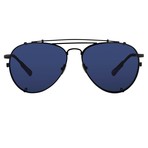 KVA89C2SUN // Unisex Sunglasses // Shiny Black + Shiny Black Clip + Blue