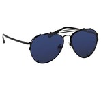 KVA89C2SUN // Unisex Sunglasses // Shiny Black + Shiny Black Clip + Blue