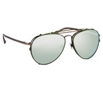 KVA89C6SUN // Unisex Sunglasses // Matt Bronze + Green Clip + Green Mirror