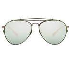 KVA89C6SUN // Unisex Sunglasses // Matt Bronze + Green Clip + Green Mirror