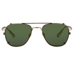 KVA92C3SUN // Unisex Sunglasses // Antique Gold + Bronze Clip + Green