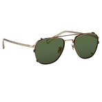 KVA92C3SUN // Unisex Sunglasses // Antique Gold + Bronze Clip + Green