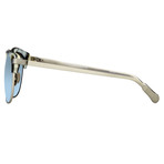 KVA76C4SUN // Unisex Sunglasses // Horn + Brushed Silver + Blue Mirror