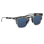 KVA66C4SUN // Unisex Sunglasses // Navy T-Shell + Silver + Blue Mirror