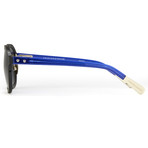 KVA53C1SUN // Unisex Sunglasses // Black Aluminium + Navy + Gray Lens