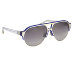 KVA49C4SUN // Unisex Sunglasses // Navy + Silver + Gray Gradient Lens