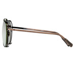 KVA89C6SUN // Unisex Sunglasses // Matt Bronze + Green Clip + Green Mirror