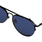 KVA89C2SUN // Unisex Sunglasses // Shiny Black + Shiny Black Clip + Blue