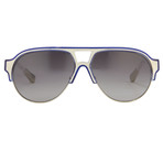 KVA49C4SUN // Unisex Sunglasses // Navy + Silver + Gray Gradient Lens