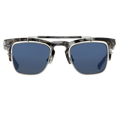 KVA66C4SUN // Unisex Sunglasses // Navy T-Shell + Silver + Blue Mirror