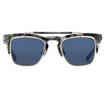 KVA66C4SUN // Unisex Sunglasses // Navy T-Shell + Silver + Blue Mirror