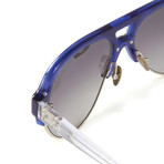 KVA49C4SUN // Unisex Sunglasses // Navy + Silver + Gray Gradient Lens