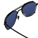KVA92C2SUN // Unisex Sunglasses // Shiny Black + Shiny Black Clip + Blue