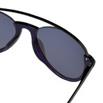 KVA84C4SUN // Unisex Sunglasses // Navy + Shiny Black + Dark Blue Mirror