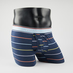 Benjamin Multi Stripe Boxer Brief // Navy Blazer (XL)