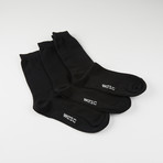 Kennedy Basic Crew Socks // Black // Pack of 3 (S/M)