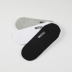 Max Basic No-Show Liner // White + Heather Gray + Black // Pack of 3 (S/M)