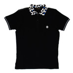 Polo + Cheetah Accent // Black (2XL)