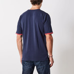 Madison Batwing Short-Sleeve Lounge Shirt // Navy Blazer (M)